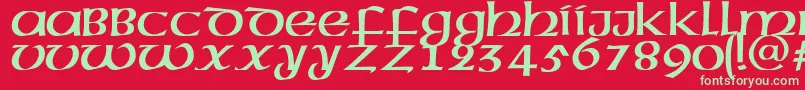 Megen Font – Green Fonts on Red Background