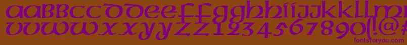 Megen Font – Purple Fonts on Brown Background