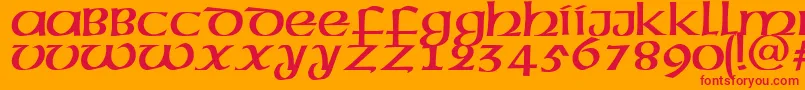 Megen Font – Red Fonts on Orange Background