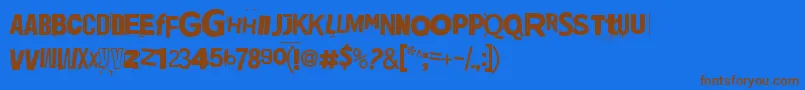 Jadefedga08 Font – Brown Fonts on Blue Background