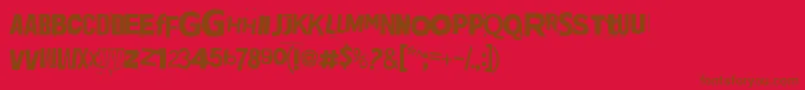 Jadefedga08 Font – Brown Fonts on Red Background