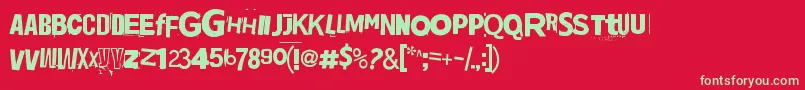 フォントJadefedga08 – 赤い背景に緑の文字