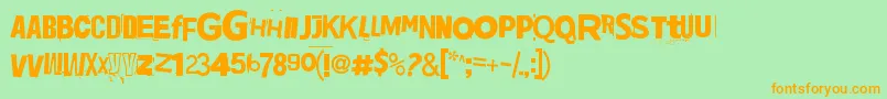 Jadefedga08 Font – Orange Fonts on Green Background