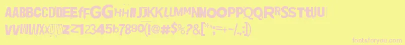 Jadefedga08 Font – Pink Fonts on Yellow Background