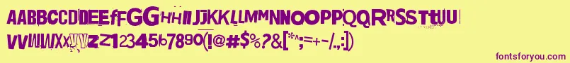 Jadefedga08 Font – Purple Fonts on Yellow Background