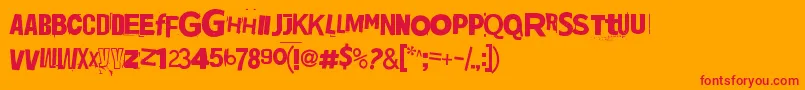フォントJadefedga08 – オレンジの背景に赤い文字