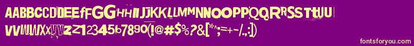 Jadefedga08 Font – Yellow Fonts on Purple Background