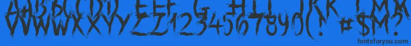 フォントIntoTheWildDemoVersion – 黒い文字の青い背景