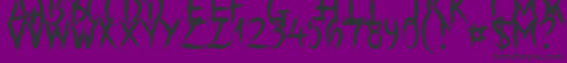 IntoTheWildDemoVersion-fontti – mustat fontit violetilla taustalla