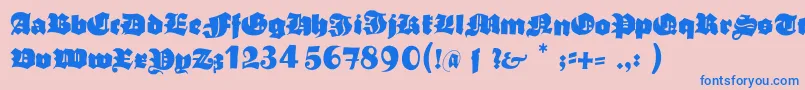 Typoasisboldgothic Font – Blue Fonts on Pink Background