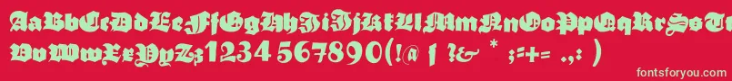 フォントTypoasisboldgothic – 赤い背景に緑の文字