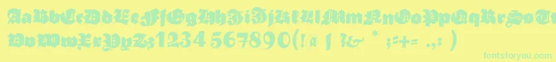 Typoasisboldgothic Font – Green Fonts on Yellow Background
