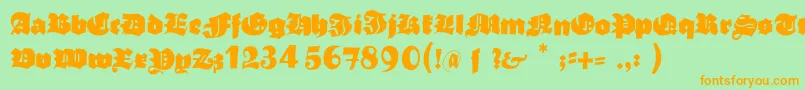 Typoasisboldgothic Font – Orange Fonts on Green Background