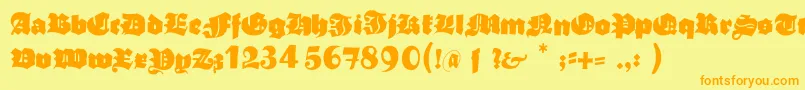 Typoasisboldgothic Font – Orange Fonts on Yellow Background