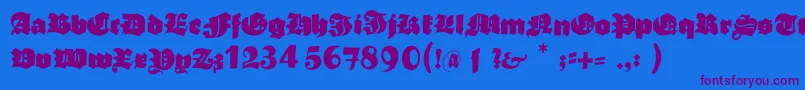 Typoasisboldgothic Font – Purple Fonts on Blue Background