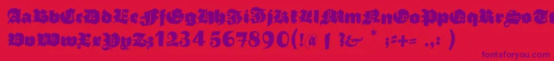 Typoasisboldgothic Font – Purple Fonts on Red Background