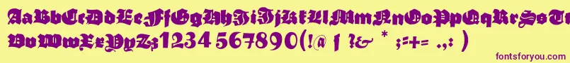 Typoasisboldgothic Font – Purple Fonts on Yellow Background