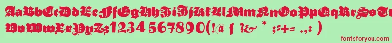 Typoasisboldgothic Font – Red Fonts on Green Background