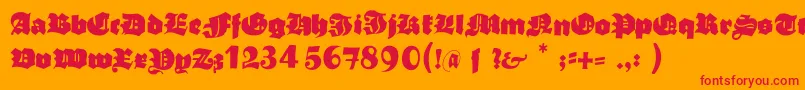 Typoasisboldgothic-fontti – punaiset fontit oranssilla taustalla