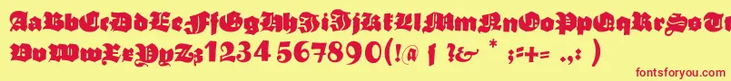 Police Typoasisboldgothic – polices rouges sur fond jaune