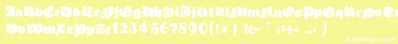 Czcionka Typoasisboldgothic – białe czcionki na żółtym tle