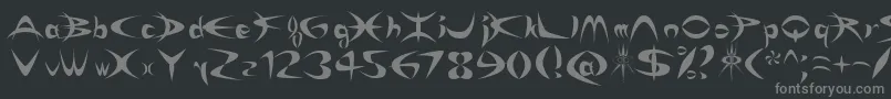 フォントRikyDepredadorNormal – 黒い背景に灰色の文字