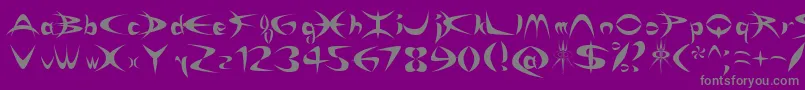 フォントRikyDepredadorNormal – 紫の背景に灰色の文字