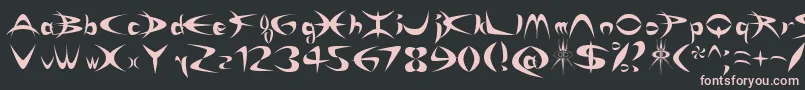 フォントRikyDepredadorNormal – 黒い背景にピンクのフォント