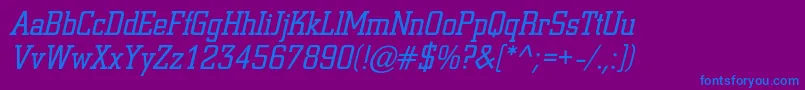 ColiseumcItalic Font – Blue Fonts on Purple Background