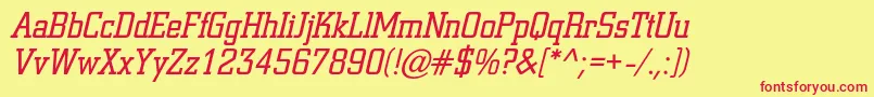 ColiseumcItalic Font – Red Fonts on Yellow Background