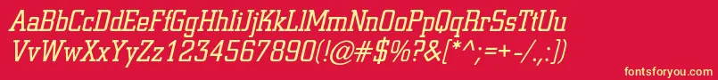 ColiseumcItalic Font – Yellow Fonts on Red Background