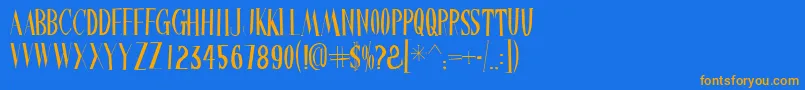 Chinesewatchshop Font – Orange Fonts on Blue Background