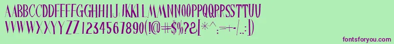 Chinesewatchshop Font – Purple Fonts on Green Background