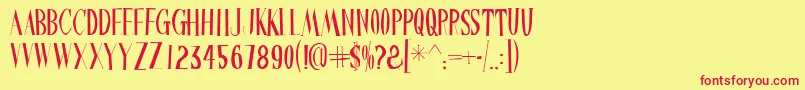 Chinesewatchshop Font – Red Fonts on Yellow Background