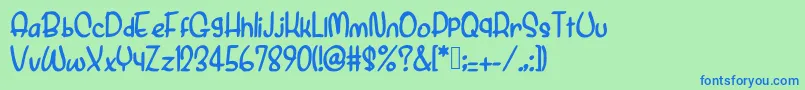 PurpleArya Font – Blue Fonts on Green Background