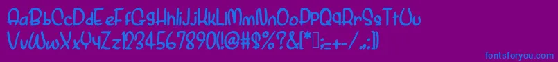 フォントPurpleArya – 紫色の背景に青い文字