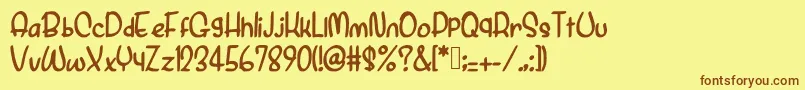 PurpleArya Font – Brown Fonts on Yellow Background