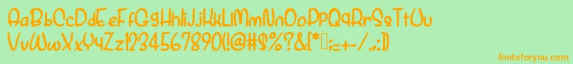 PurpleArya Font – Orange Fonts on Green Background