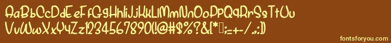 PurpleArya Font – Yellow Fonts on Brown Background