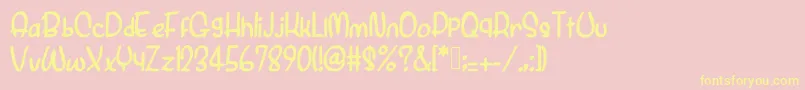 PurpleArya Font – Yellow Fonts on Pink Background