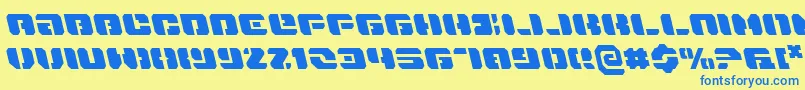 DanStargateLeftalic Font – Blue Fonts on Yellow Background
