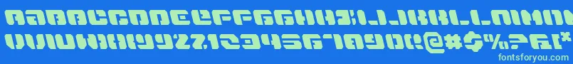 DanStargateLeftalic Font – Green Fonts on Blue Background