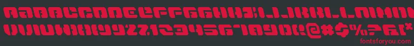 フォントDanStargateLeftalic – 黒い背景に赤い文字