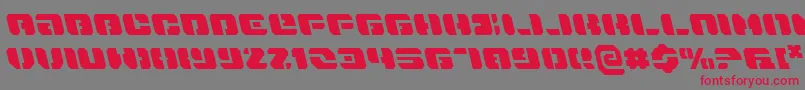 フォントDanStargateLeftalic – 赤い文字の灰色の背景