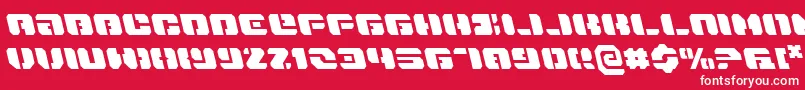 フォントDanStargateLeftalic – 赤い背景に白い文字