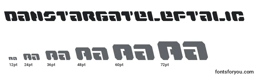Размеры шрифта DanStargateLeftalic