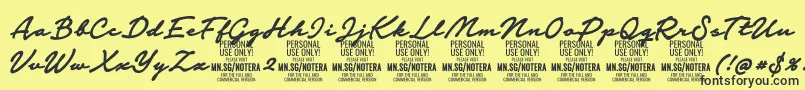 Weitere Informationen zur Notera2boldPersonal-Schriftart Notera2boldPersonal-Schriftart – Schwarze Schriften auf gelbem Hintergrund