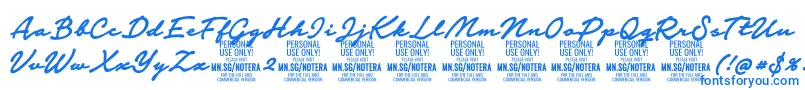 Notera2boldPersonal-Schriftart – Blaue Schriften auf weißem Hintergrund