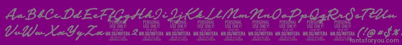 Notera2boldPersonal-Schriftart – Graue Schriften auf violettem Hintergrund