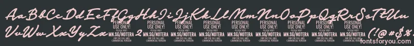 Notera2boldPersonal Font – Pink Fonts on Black Background